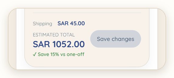 Check the estimated total, then tap Save changes